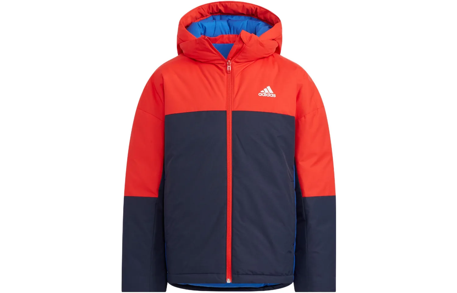Adidas Утепленная куртка ярко-красного цвета унисекс
