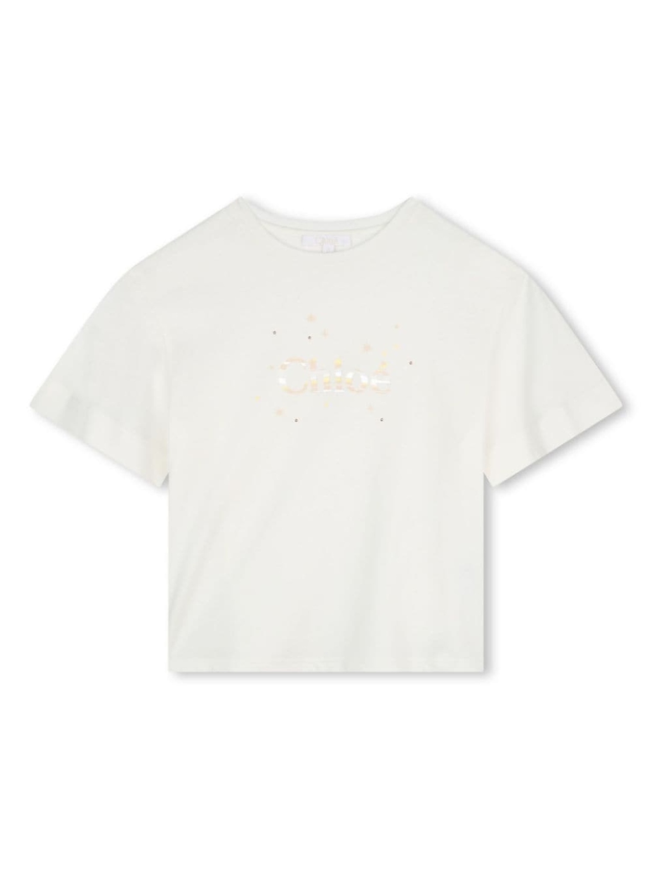 

Chloé Kids футболка из органического хлопка с логотипом, белый