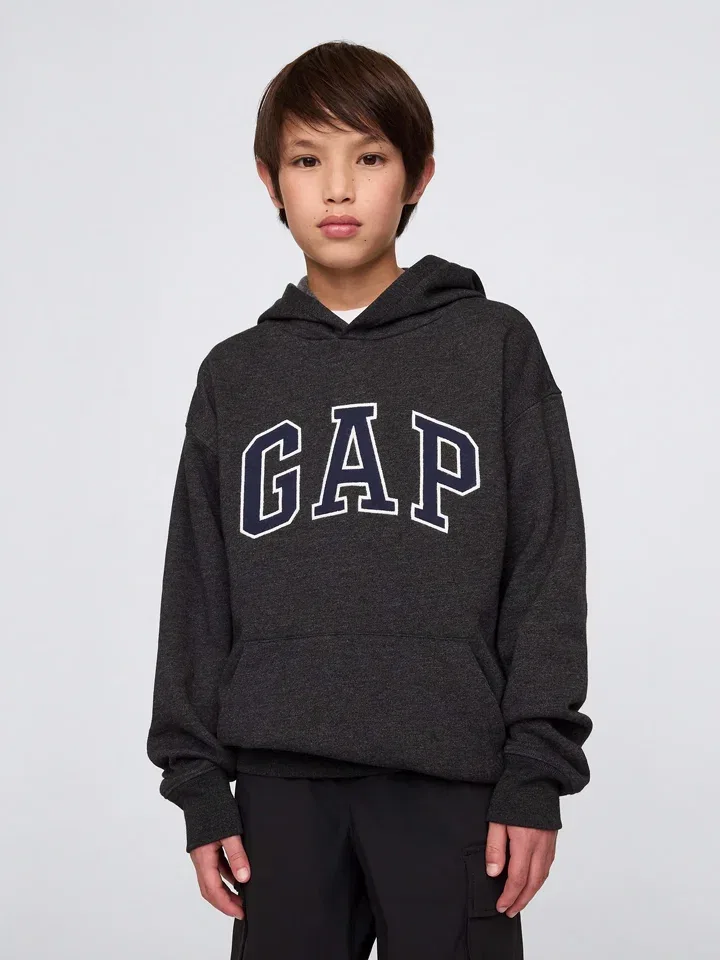 Капузенпуловер из хлопка GAP, антрацит