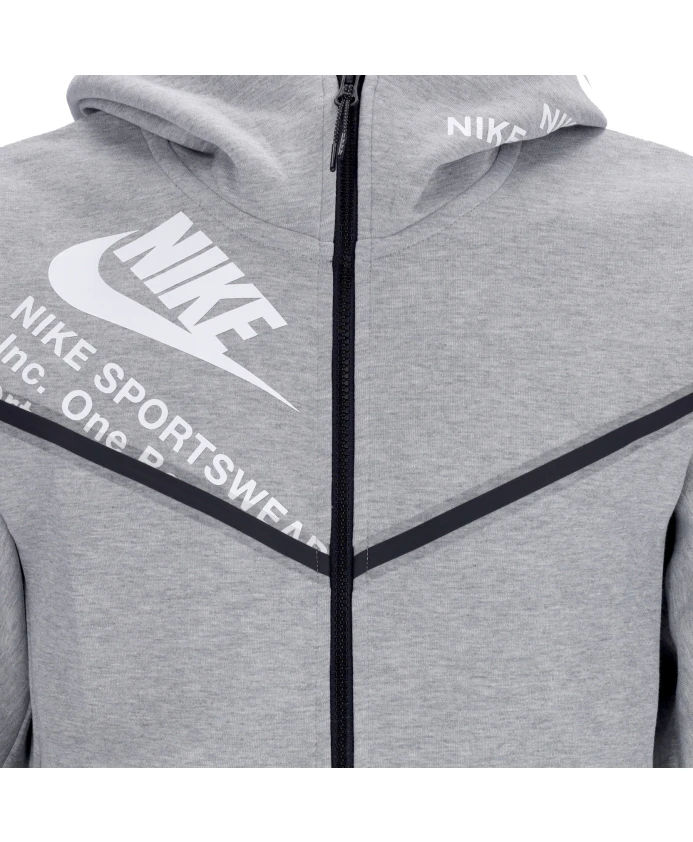 Толстовка на молнии из флиса Tech серого меланжевого цвета Nike, серый — фото 3