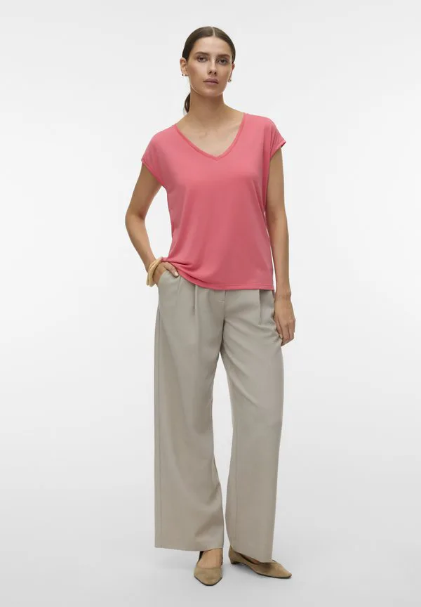 

Футболка с v-образным вырезом, базовая футболка. Vero Moda, Coral Paradise, Розовый, Футболка с v-образным вырезом, базовая футболка. Vero Moda, Coral Paradise