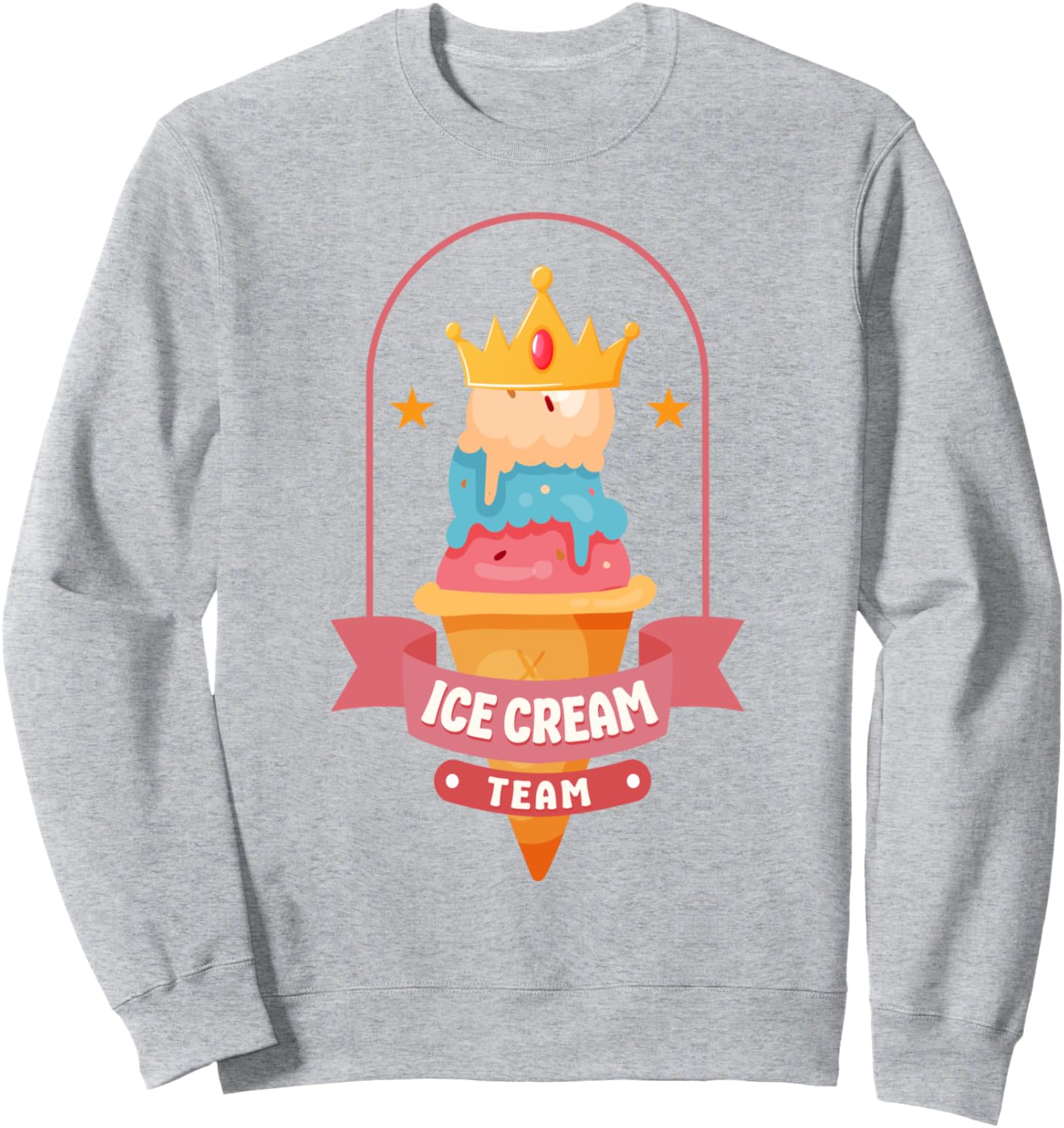 

Толстовка с изображением клоуна-мороженого в рожке Cute Ice Cream Lover Boy Girl Hd0, серый