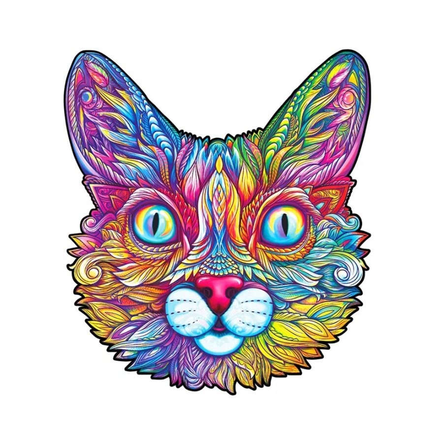 

Впечатляющий деревянный пазл с котом 100 деталей Унидрагон UNIDRAGON