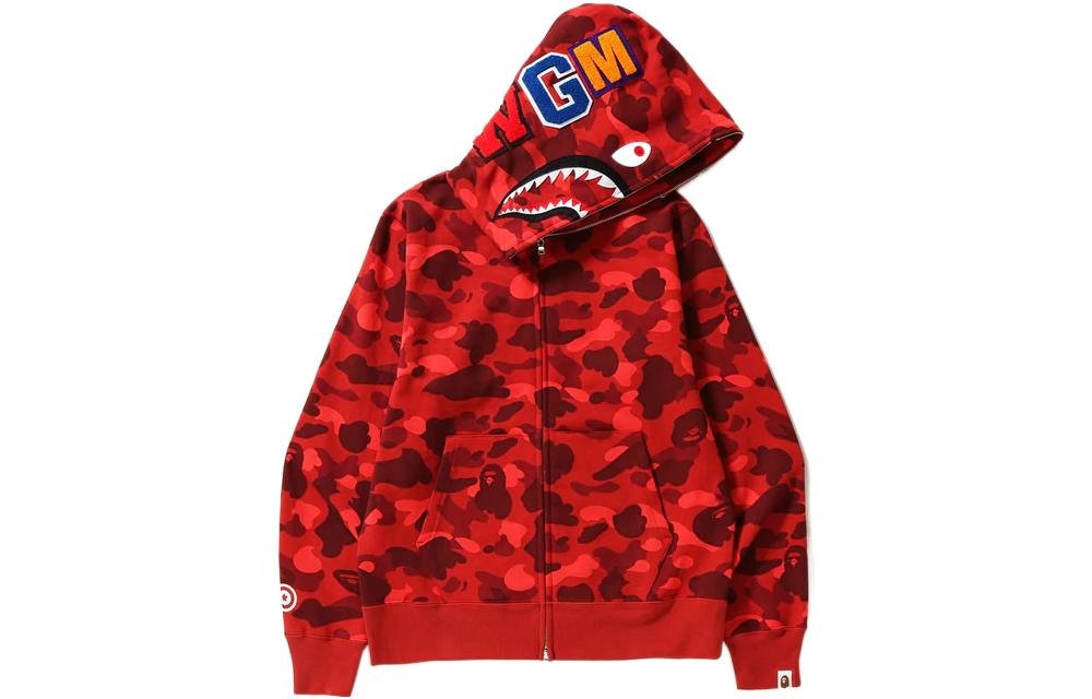 

Футболка Bape Color Camo Shark Full Zip Hoodie A BATHING APE, морской синий