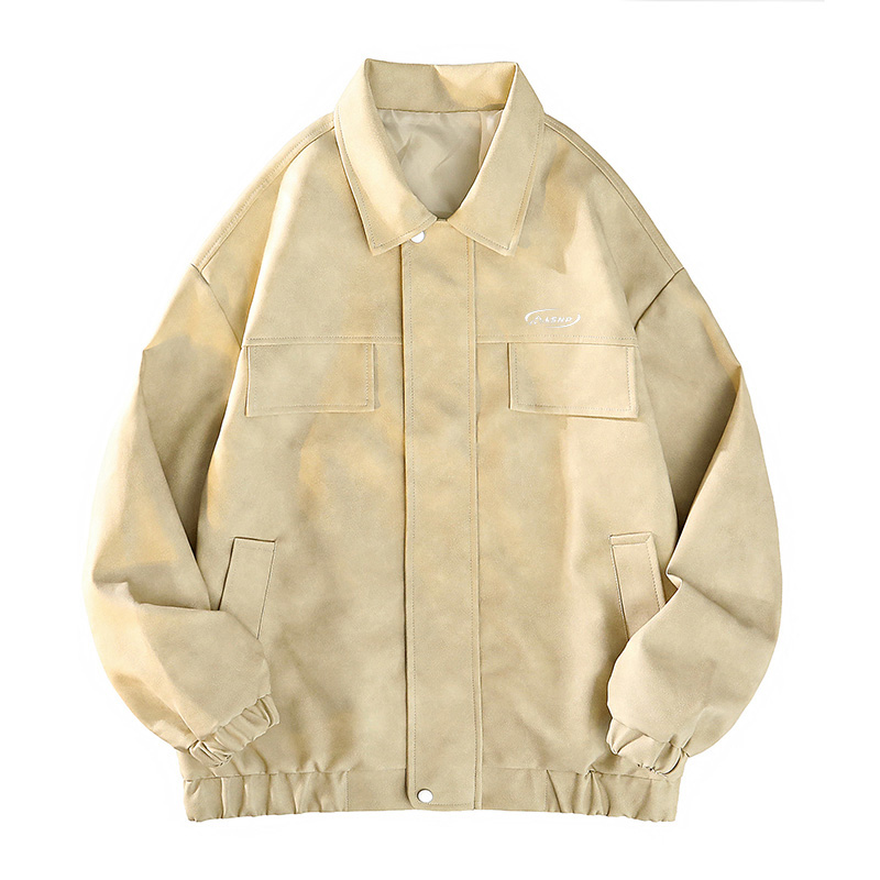 

Кожаная куртка Unisex Lapel Moderate LISENPOK, хаки