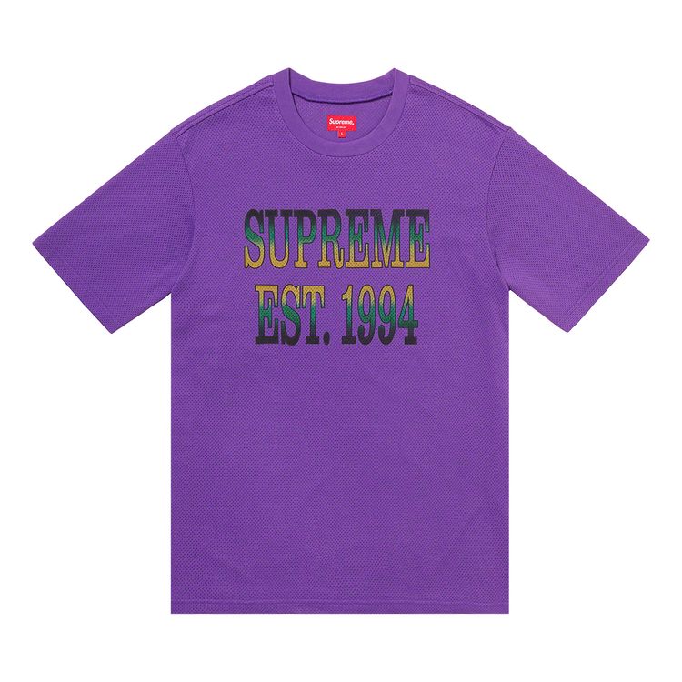 

Топ Supreme Cotton Mesh Logo Gradient Short-Sleeve Top Purple, фиолетовый