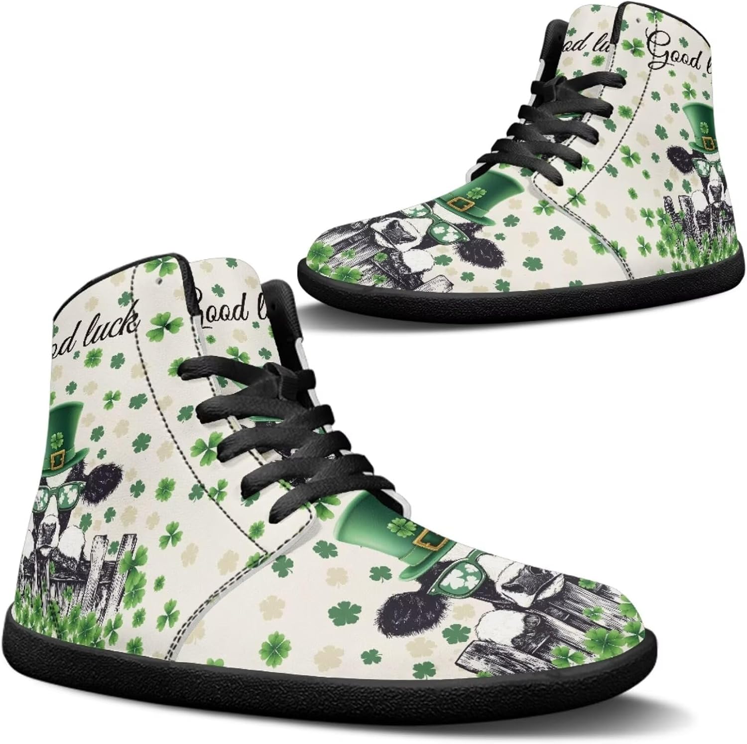 

Мужские высокие кеды Jeiento на День Святого Патрика, широкая модель, удобные повседневные ходовые туфли, St. Patrick's Day Cow