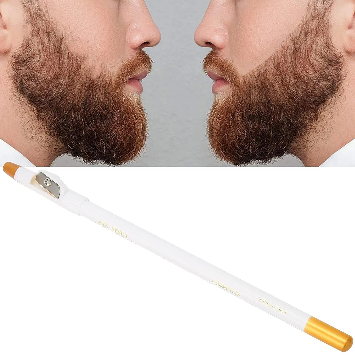 Карандаш-филлер для бороды Barber Pencil Kit с точилкой, белый ‎Ejoyous — фото 2