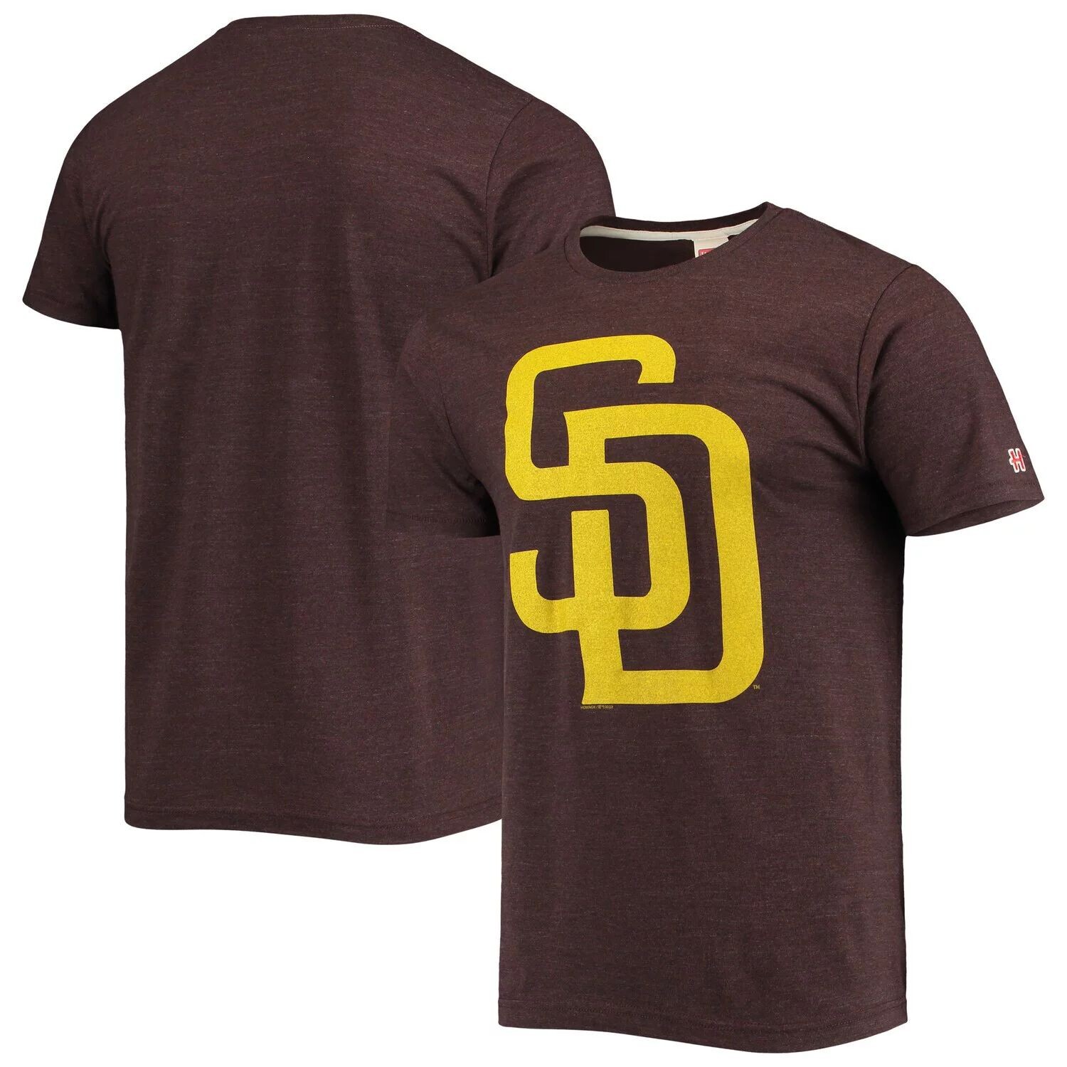 

Мужская коричневая футболка из трех смесей Homage San Diego Padres с нарисованным вручную логотипом, Коричневый, Мужская коричневая футболка из трех смесей Homage San Diego Padres с нарисованным вручную логотипом
