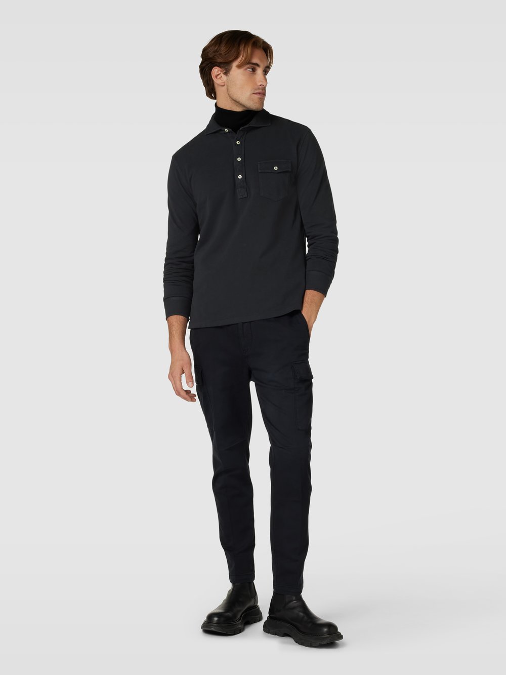 

Рубашка поло Classic Fit с планкой на пуговицах Polo Ralph Lauren, черный