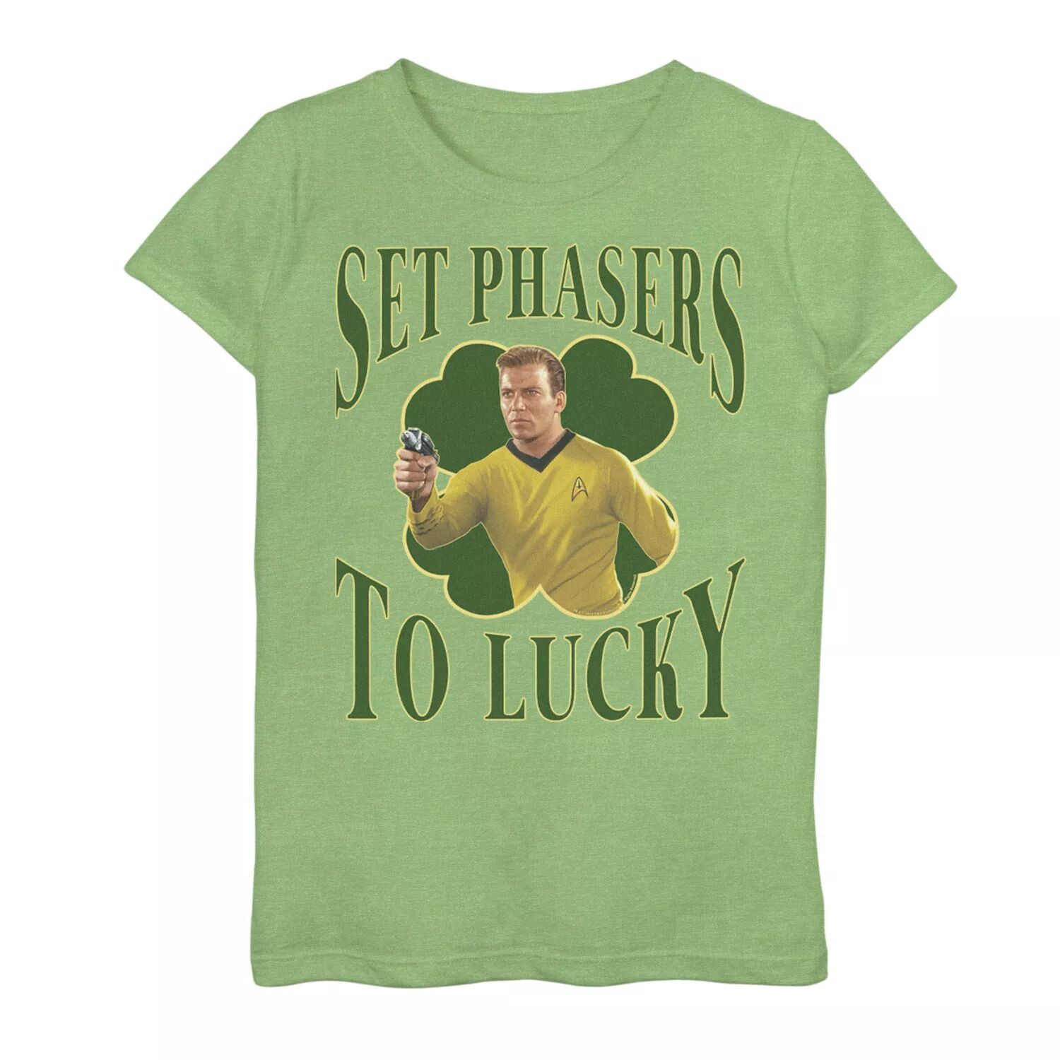 

Футболка с рисунком St. Patty's Lucky для девочек 4–16 лет Star Trek Next Generation Licensed Character