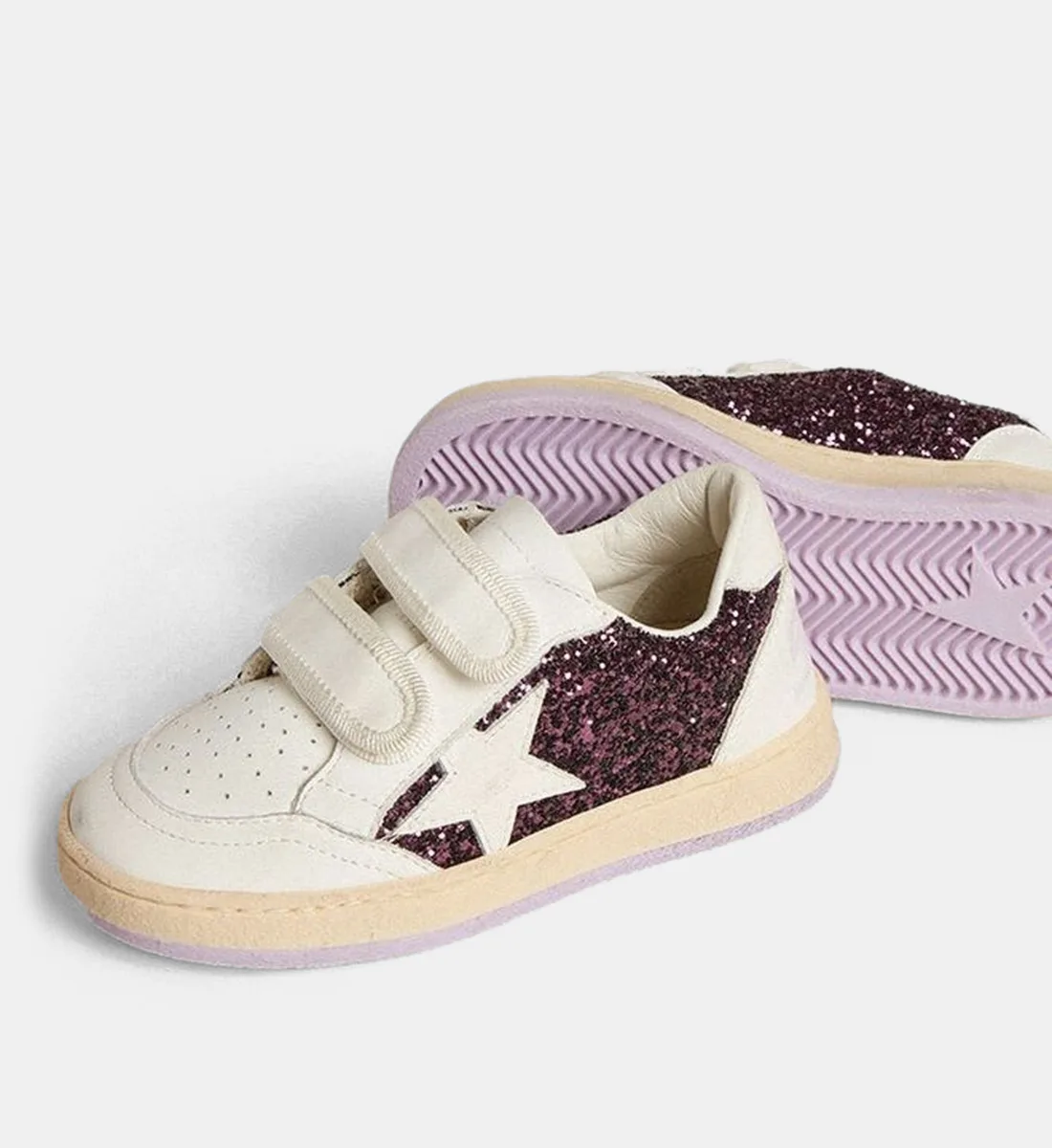 Низкие кеды Ballstar из коровьей кожи с пайетками GOLDEN GOOSE, фиолетовый — фото 4