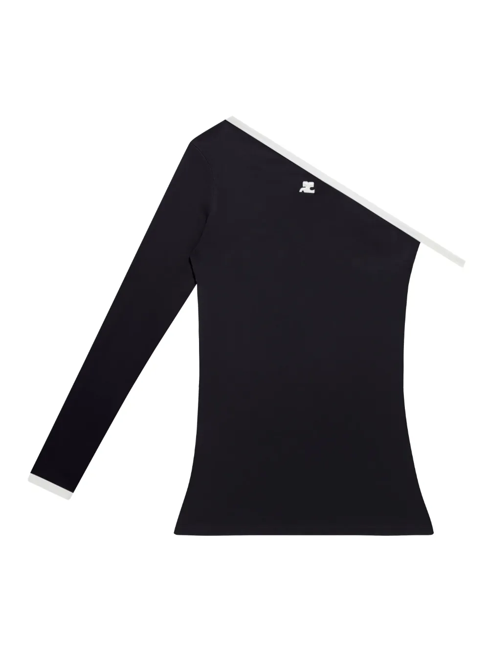 

Футболка асимметричного кроя Courrèges, черный