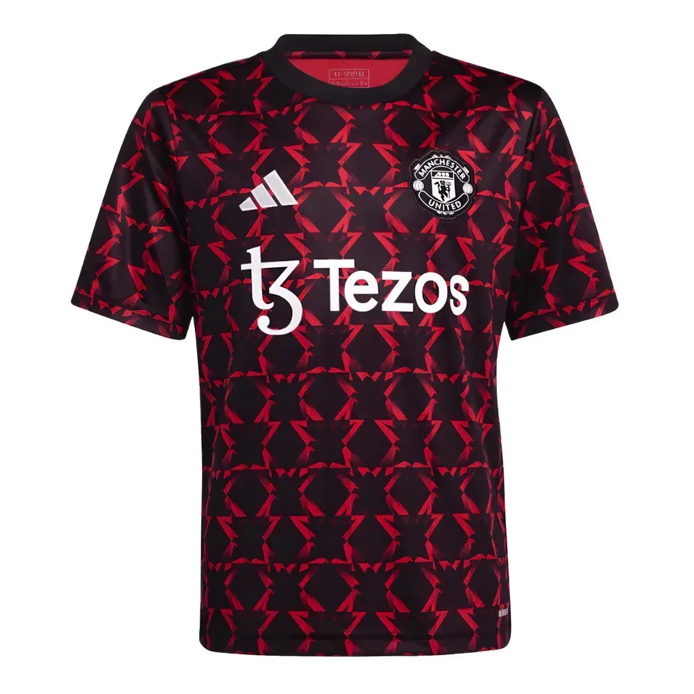 Домашняя предматчевая футболка Manchester United 2024/2025 Garnacho 17 Manchester United Fc, черный — фото 3
