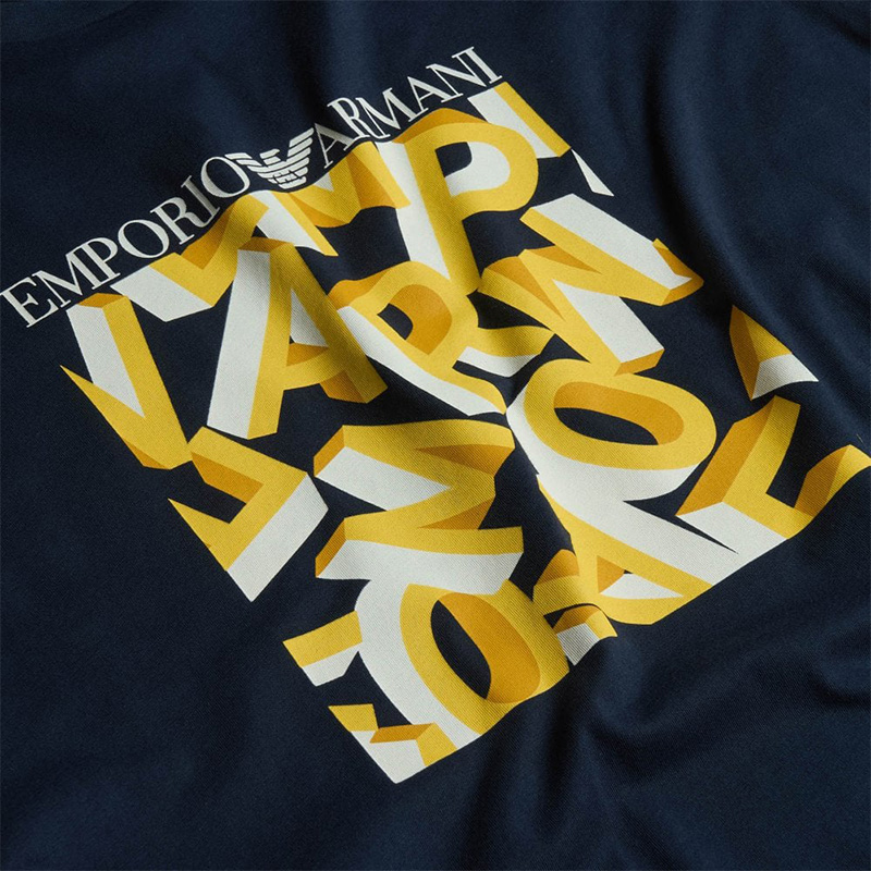 Футболка с круглым вырезом и короткими рукавами мужская EMPORIO ARMANI, темно-синий — фото 4