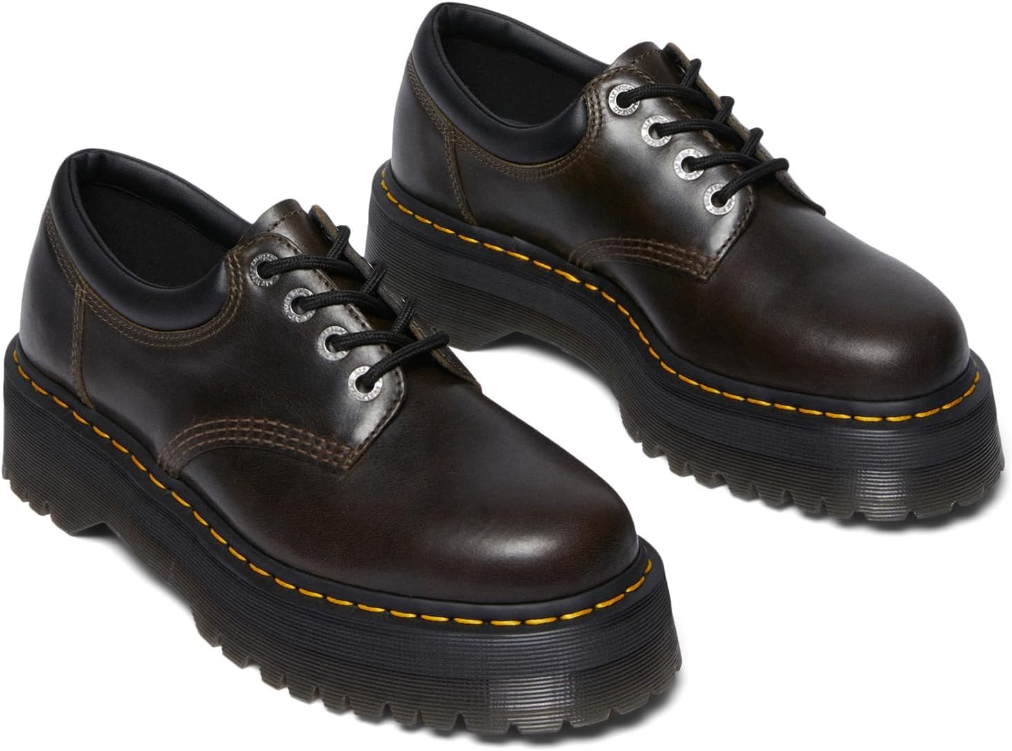 

Dr. Martens Unisex-Adult 8053 Quad Leather Platform Shoes, Dark Khaki