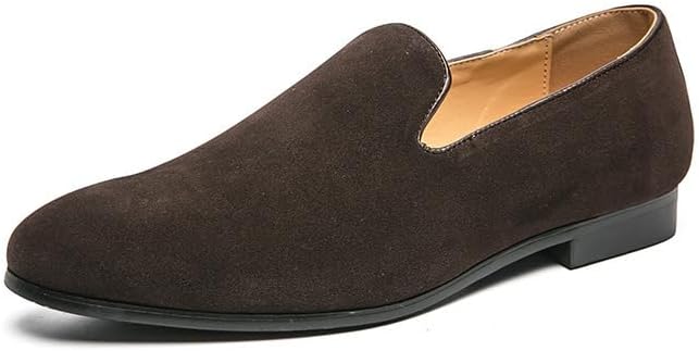 

Мужские слипоны-лоферы Офисные с острым носком Повседневная обувь для клуба Waolsu, коричневый
