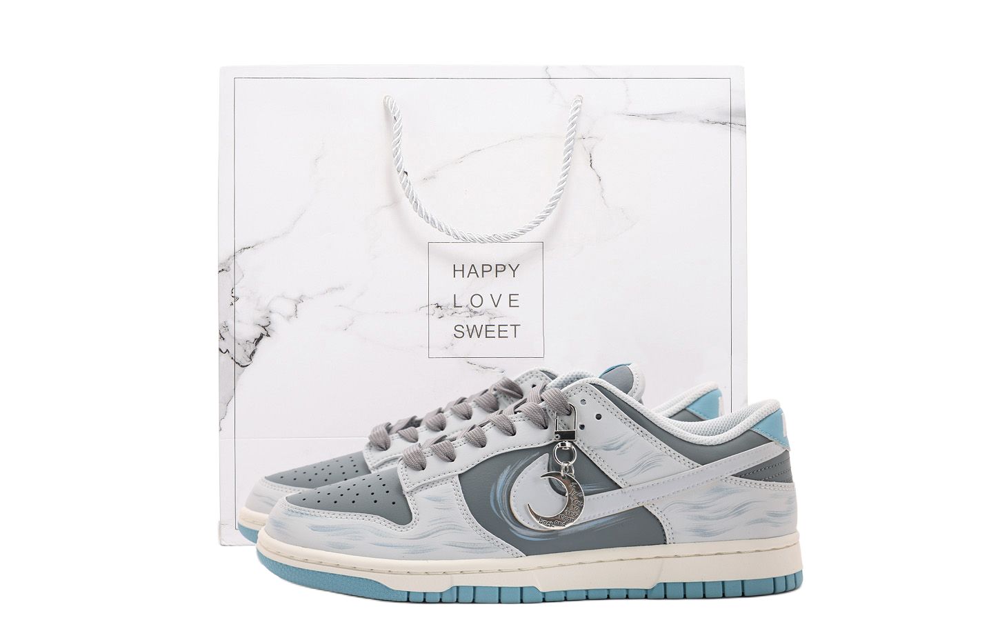 

Nike Кроссовки для скейтбординга Dunk, износостойкие, серо-синие, мужские