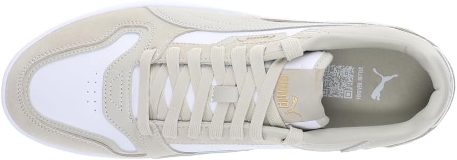 Мужские кроссовки PUMA Court Classic Street Sd с шнуровкой для повседневной носки - белые — фото 4