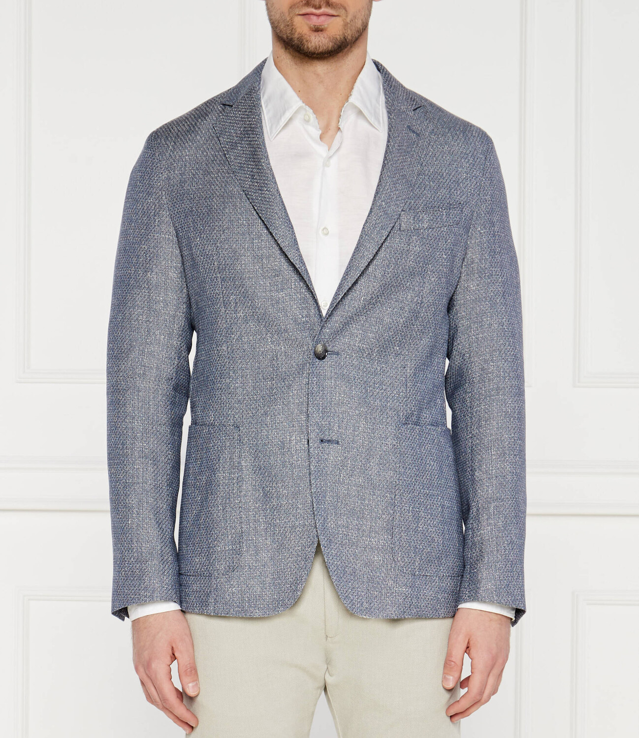 

Шерстяная куртка BOSS BLACK elegante C-Hanry Slim Fit, синий