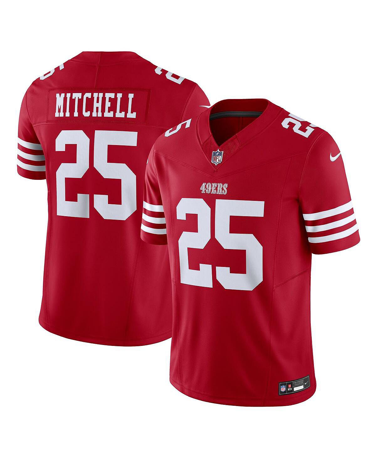 

Мужские кроссовки Elijah Mitchell Scarlet San Francisco 49ers Vapor F.U.S.E. Ограниченный Джерси Nike