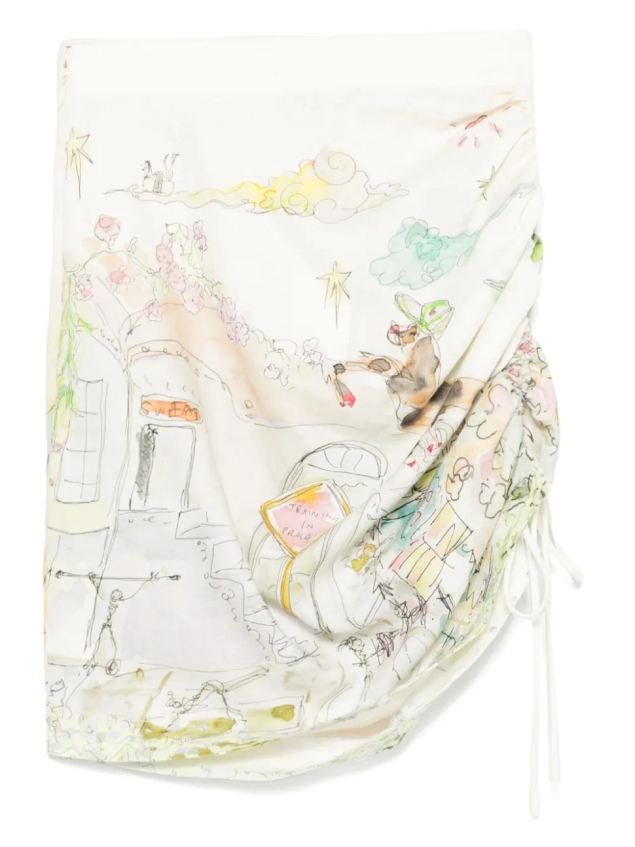 

ALEMAIS льняная юбка с драпировкой, нейтральный