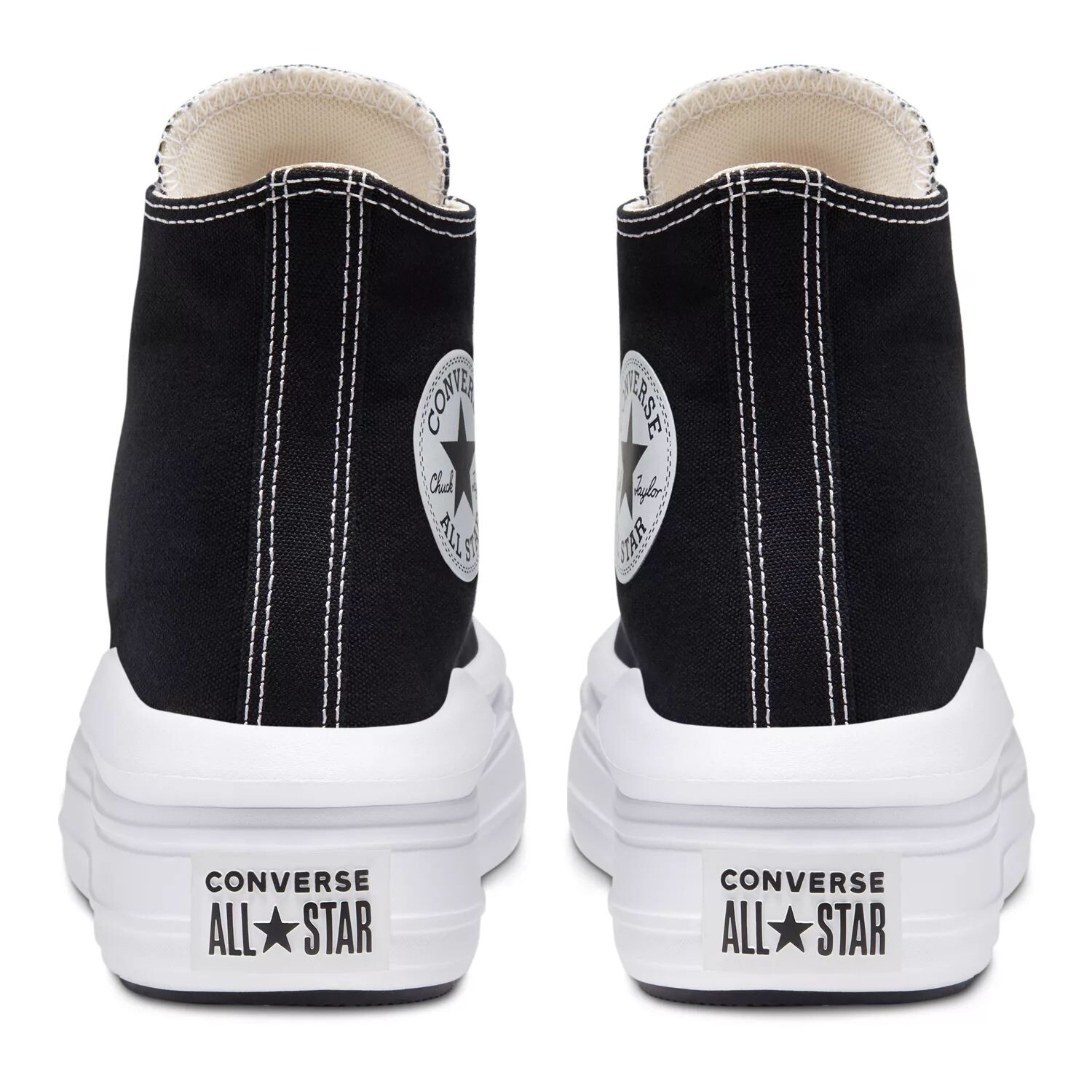 Женские высокие кроссовки на платформе Converse Chuck Taylor All Star Move Converse, черный/белый — фото 4
