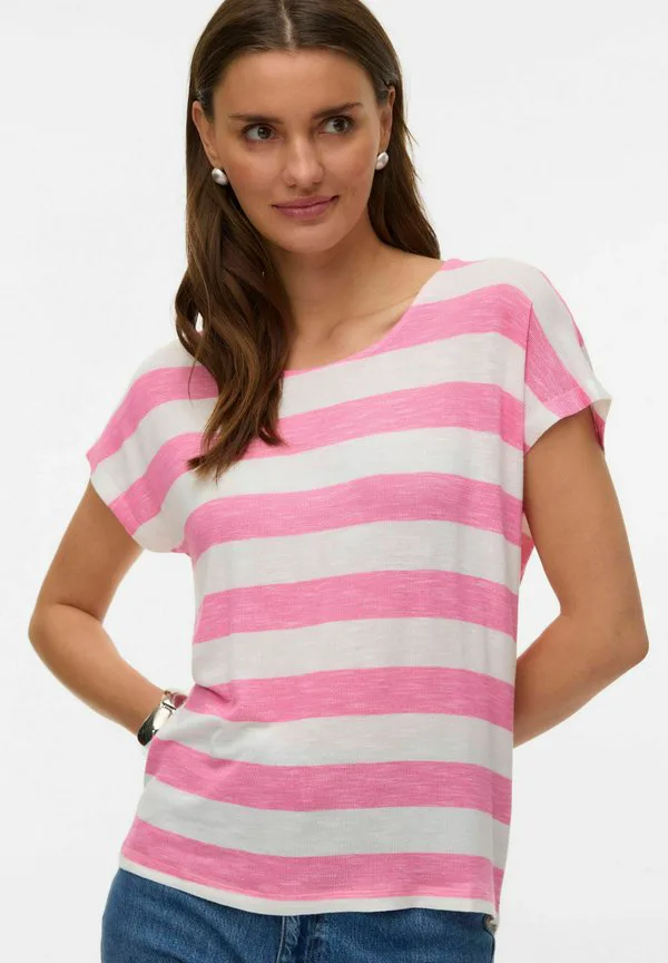 

Футболка с широким полосатым принтом vmwide Vero Moda, Pink Cosmos, Розовый, Футболка с широким полосатым принтом vmwide Vero Moda, Pink Cosmos