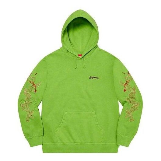 

Толстовка dragon overdyed hooded sweatshirt 'green red' Supreme, зеленый