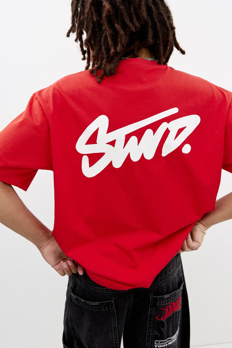 

Футболка с логотипом stwd Pull And Bear, красный