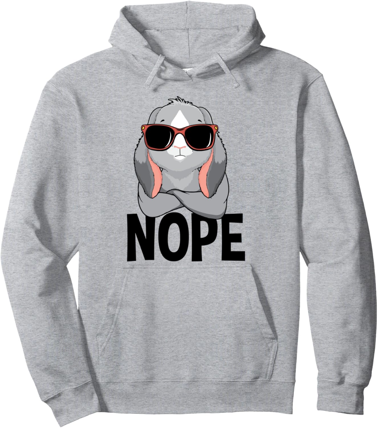 

Толстовка Nop Rabbit, Nop Simple, Nop Funny Statement Rabbit Cool Funny Gifts, серый