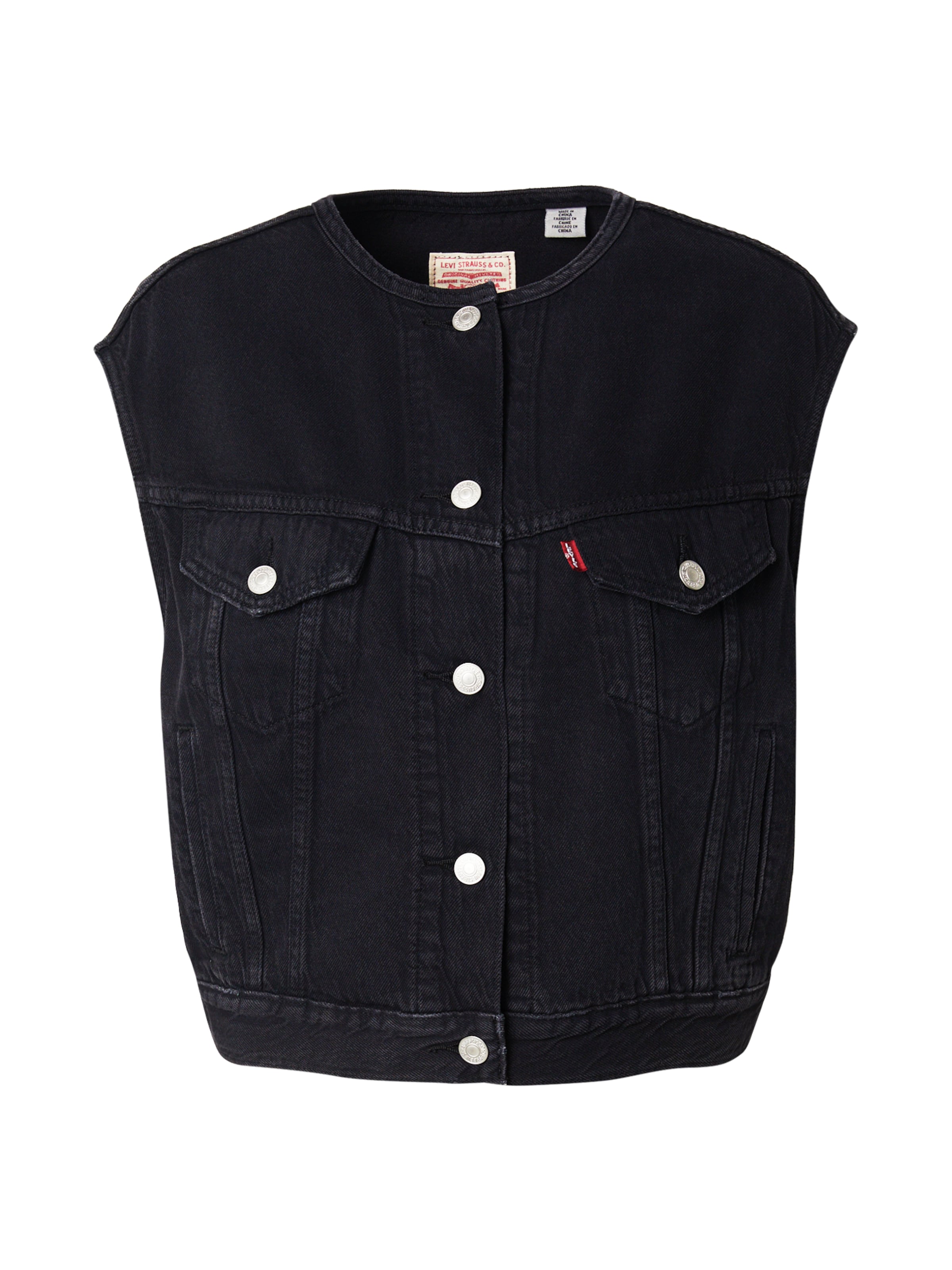 

LEVI'S Жилет 'Collarless Shrunken '90s Trucker Vest' в черном дениме