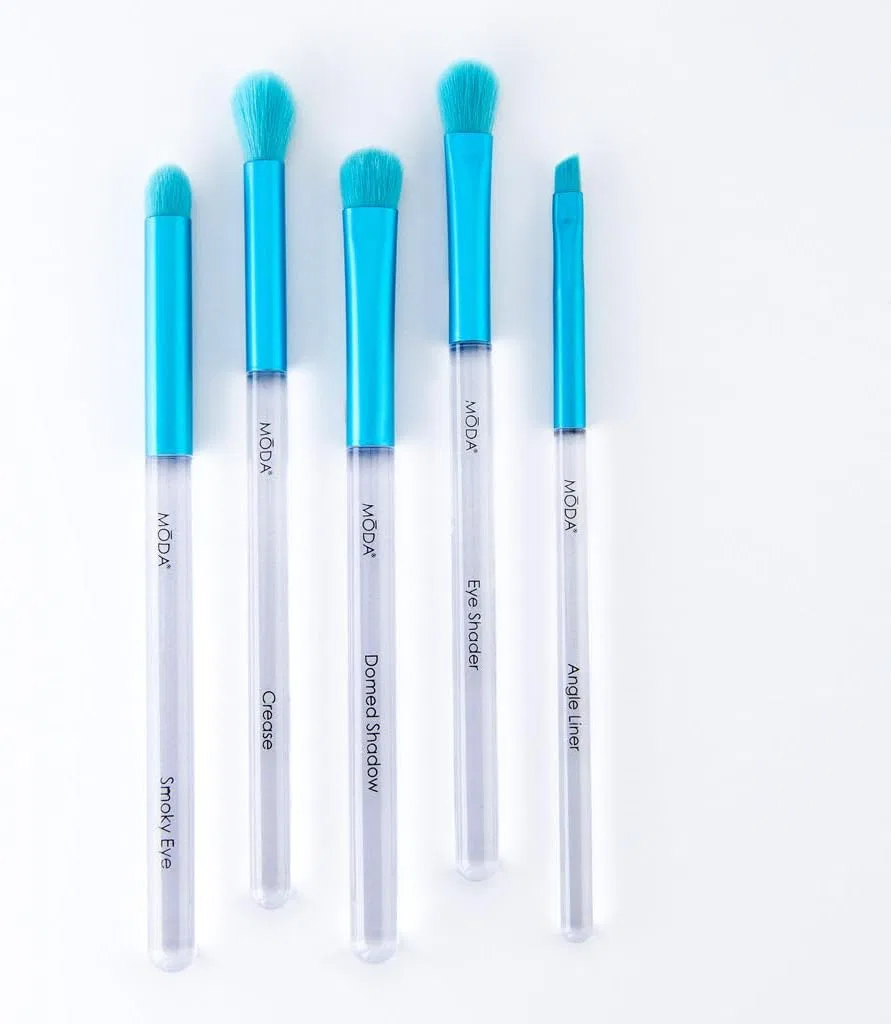 Набор кистей для глаз MODA BRUSH EYE DEFINING 5 предметов, прозрачный — фото 4
