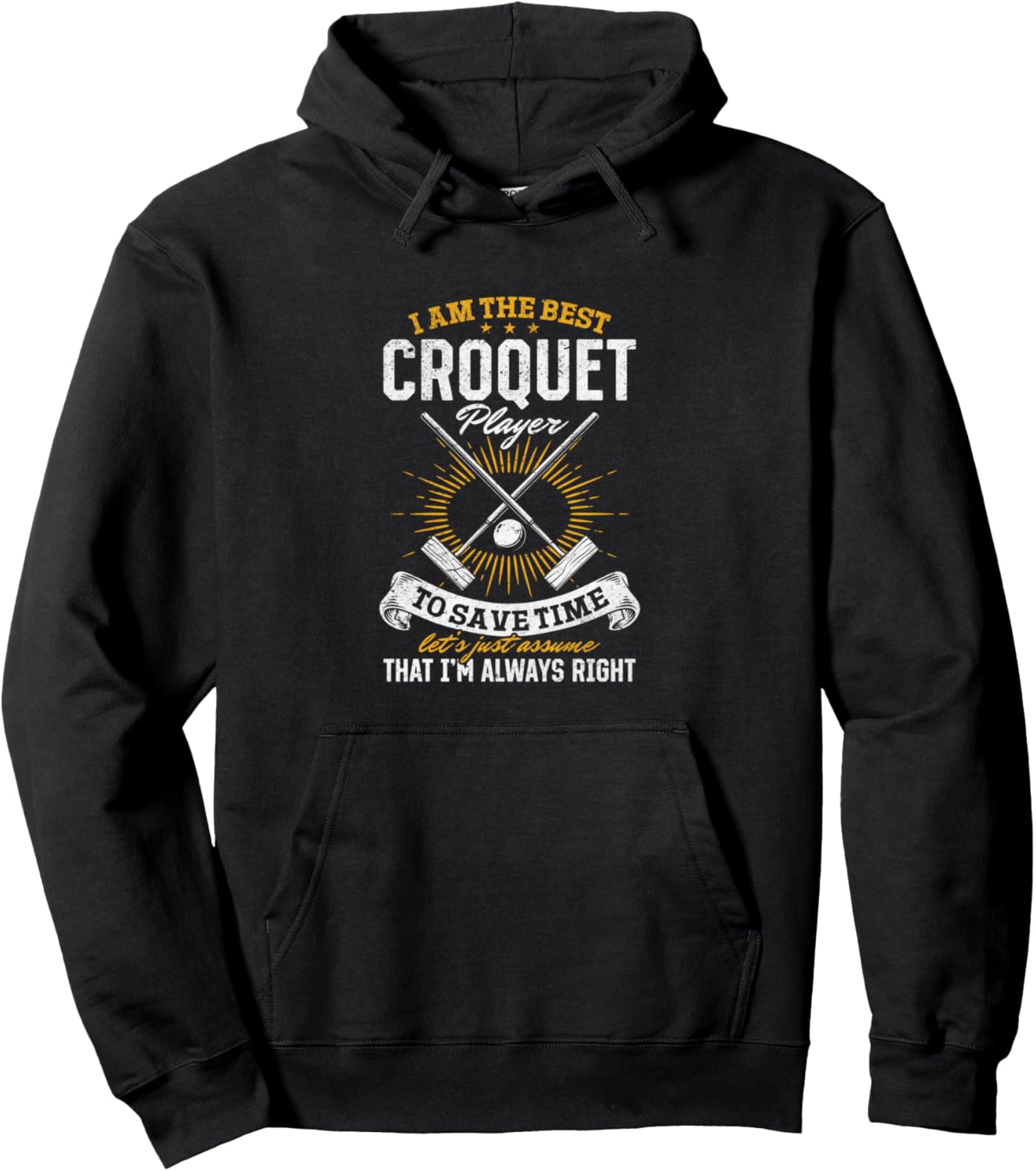 

Худи с надписью «Игрок в крокет. Я лучший игрок в крокет» Funny Croquet Quotes, черный