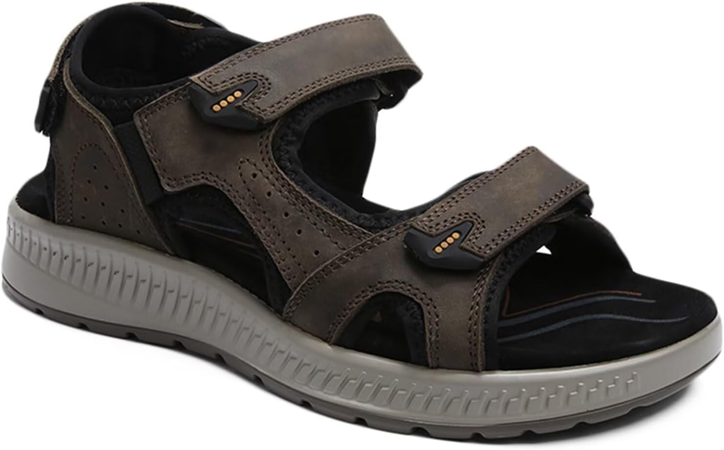 

Мужские повседневные сандалии для прогулок, спортивные сандалии для походов, летние кожаные пляжные туфли, регулируемые дышащие сандалии Hnvavq, C