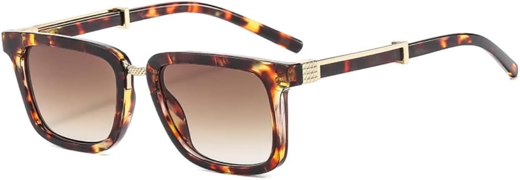 

Мужские солнцезащитные очки в стиле ретро с двухцветным оправой, градиентные, защита от УФ-излучения UV400, женские очки с леопардовым принтом в стиле панк UUPTTPL, Leopard Tea Gradient