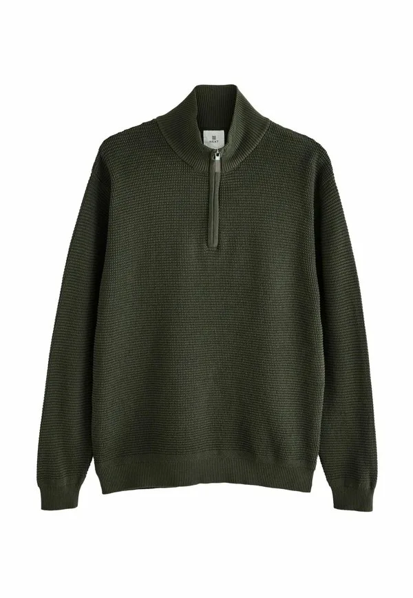 Свободный крой, текстурированный джемпер премиум-класса. Next, Khaki Green — фото 4