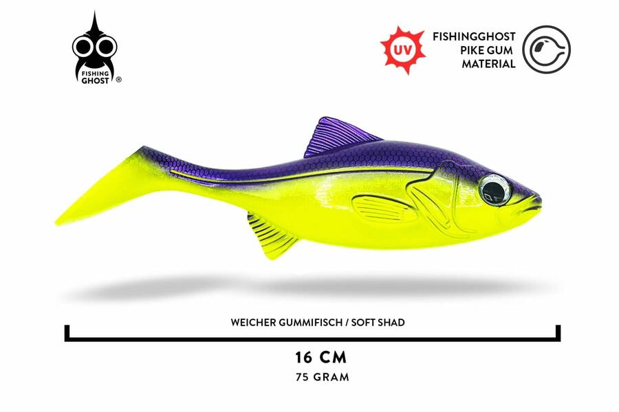 

FISHINGGHOST Мягкая приманка - Roachy One 16 см - Purple Pumpkin