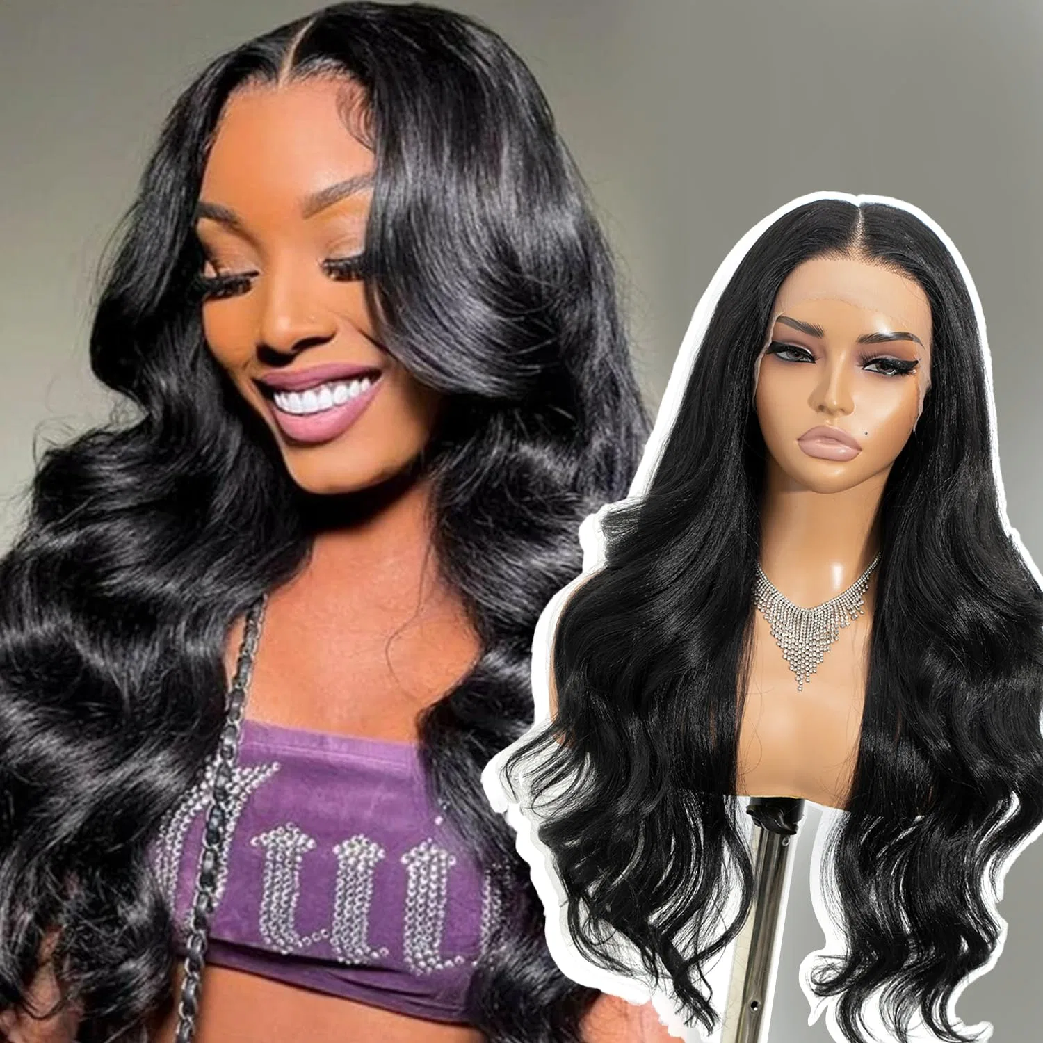 Длинный волнистый парик «13 x 6 HD Lace Front» с челкой от Joedir Joedir, 1B