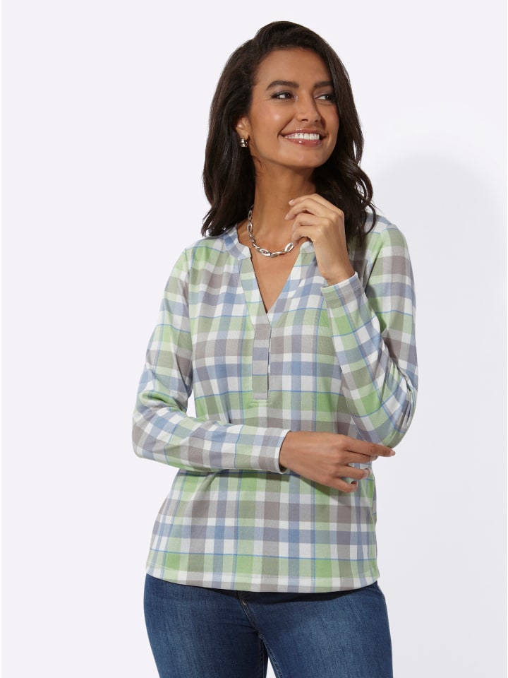 

Рубашка с длинными рукавами в клетку цвета эвкалипта и серо-коричневого цвета WITT WEIDEN