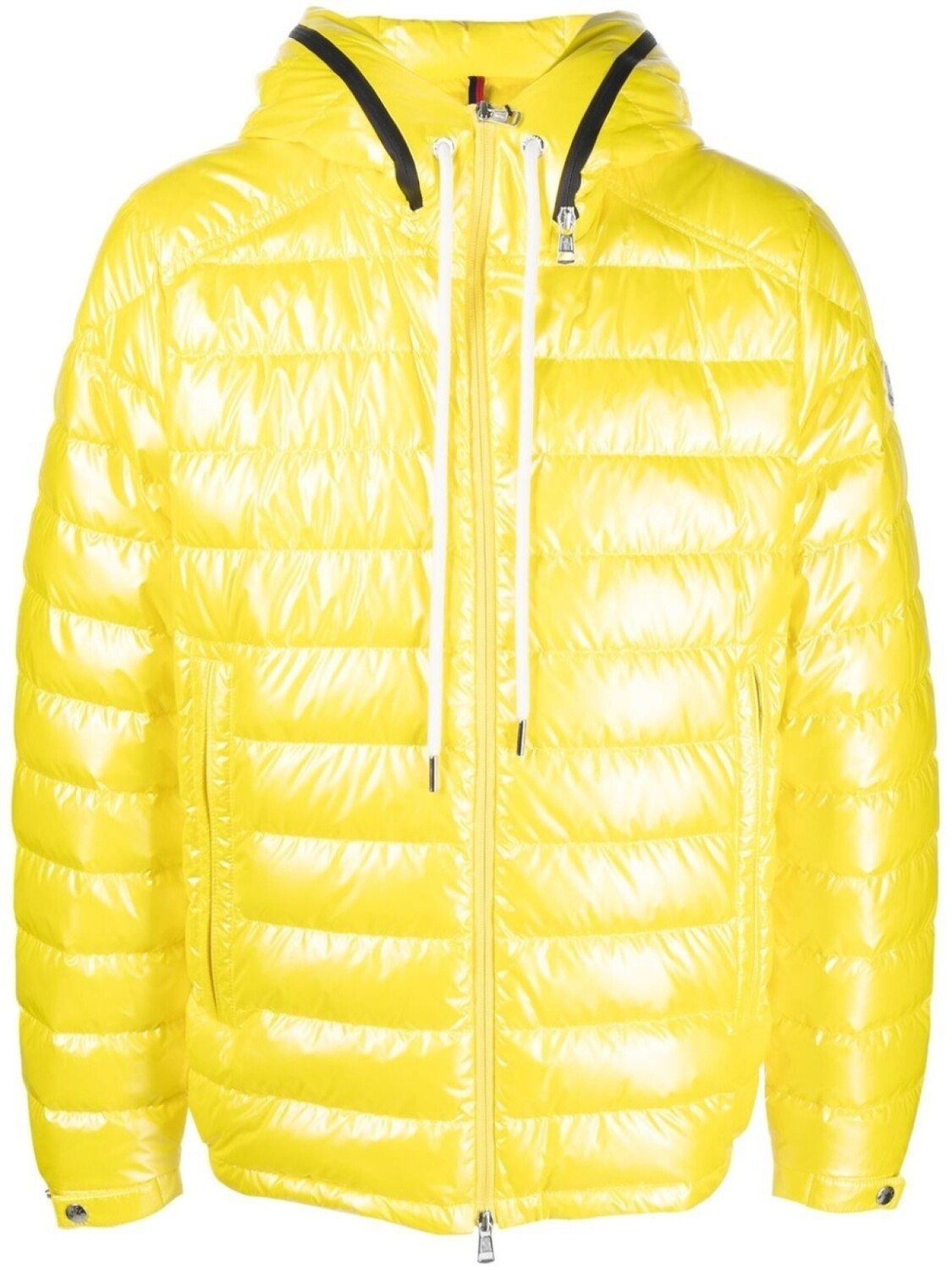 

Moncler logo-print padded jacket, желтый