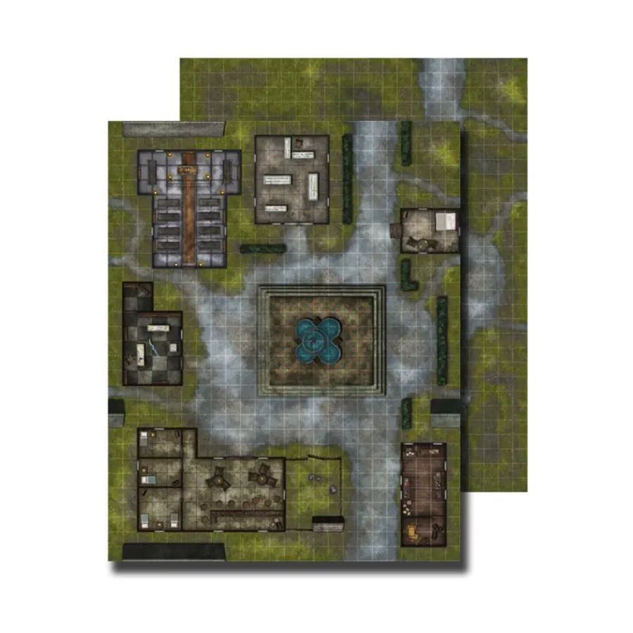 

Флип-мат - Деревенская площадь (1-е издание), GameMastery - Flip-Mats - Building, City & Village Locales