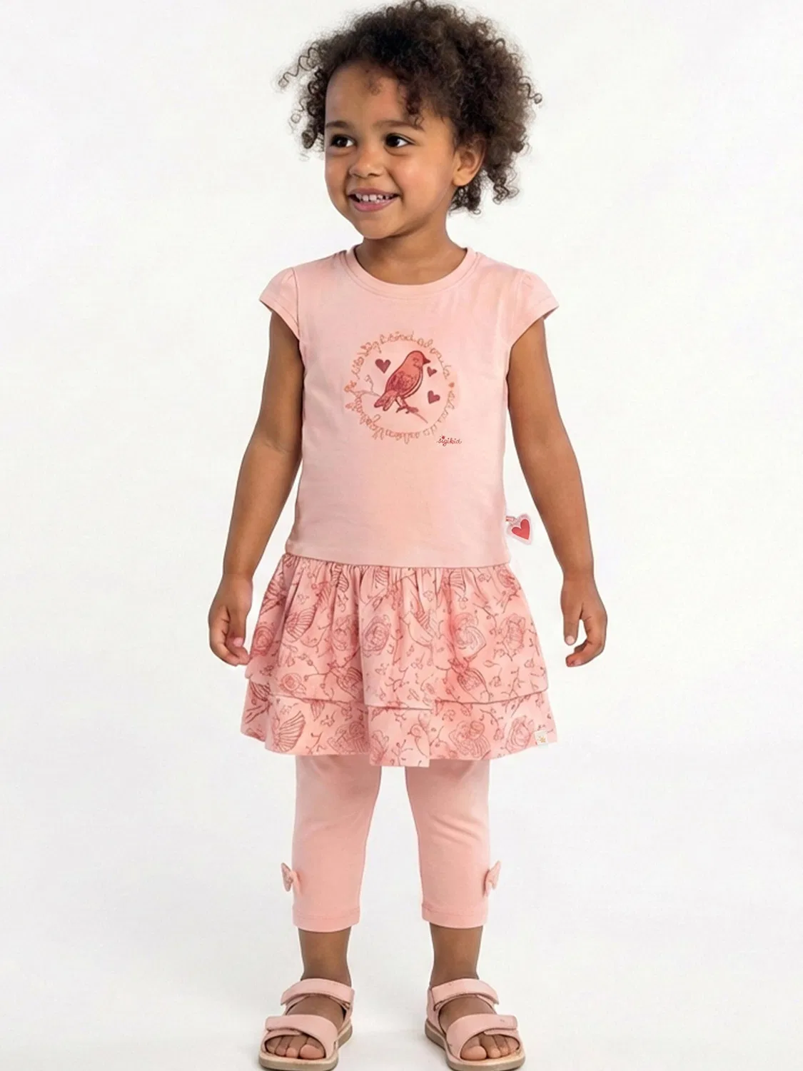Платье Sigikid Kleid Pink Birds светло-розового цвета — фото 2