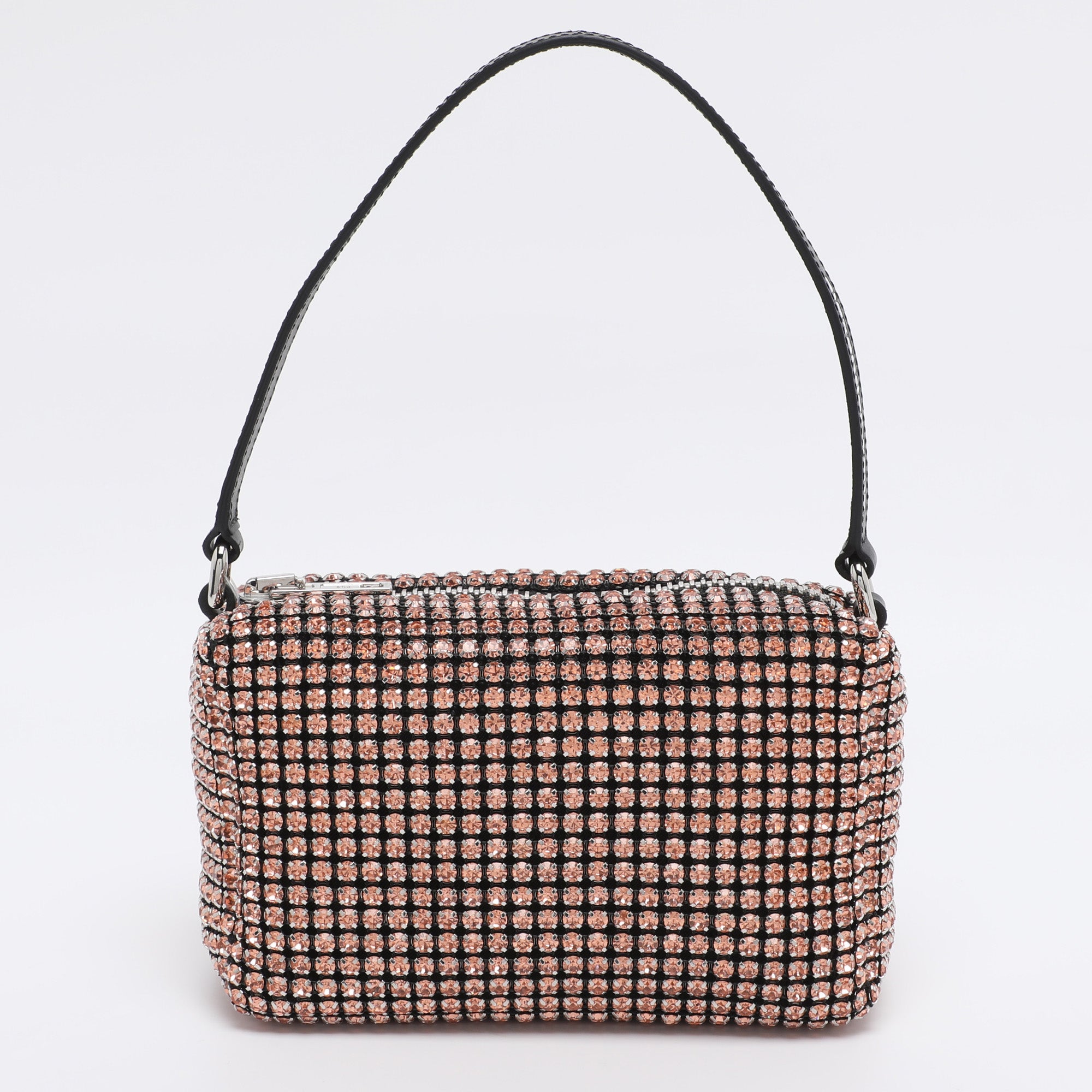 

Сумочка Alexander Wang из сетчатой ​​ткани среднего размера, украшенная оранжевыми кристаллами