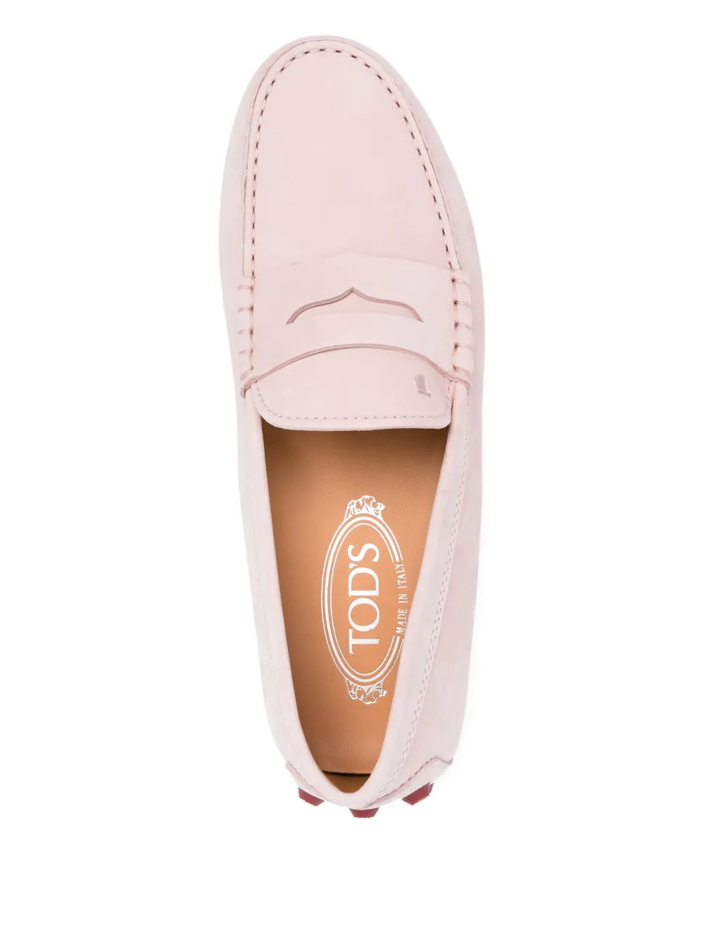 Лоферы Gommino Bubble с галечными деталями TOD'S, розовый — фото 4