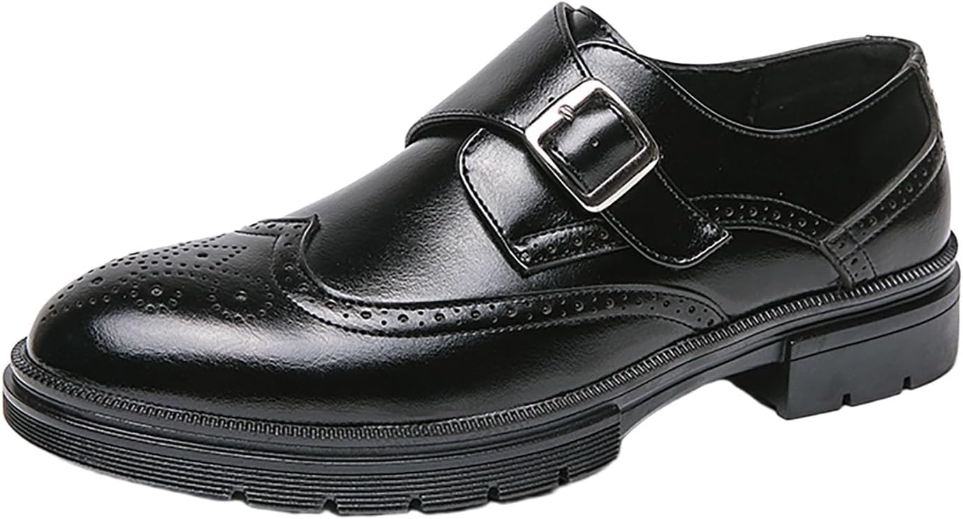 

Мужские оксфорды с одного ремешка, кожаные с крыльями и перфорацией, винтажные заостренные, с нескользящей толстой подошвой на шнуровке, лоферы-слипоны, модная обувь для работы, офиса, свадьбы и вечеринки Nxnbhsl, черный