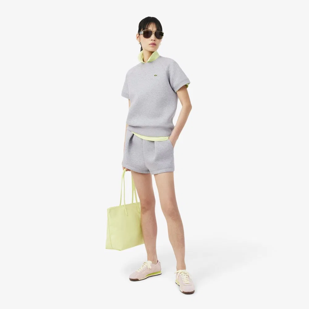 Свитшот Lacoste женский двухсторонний, меланжево-серый — фото 4