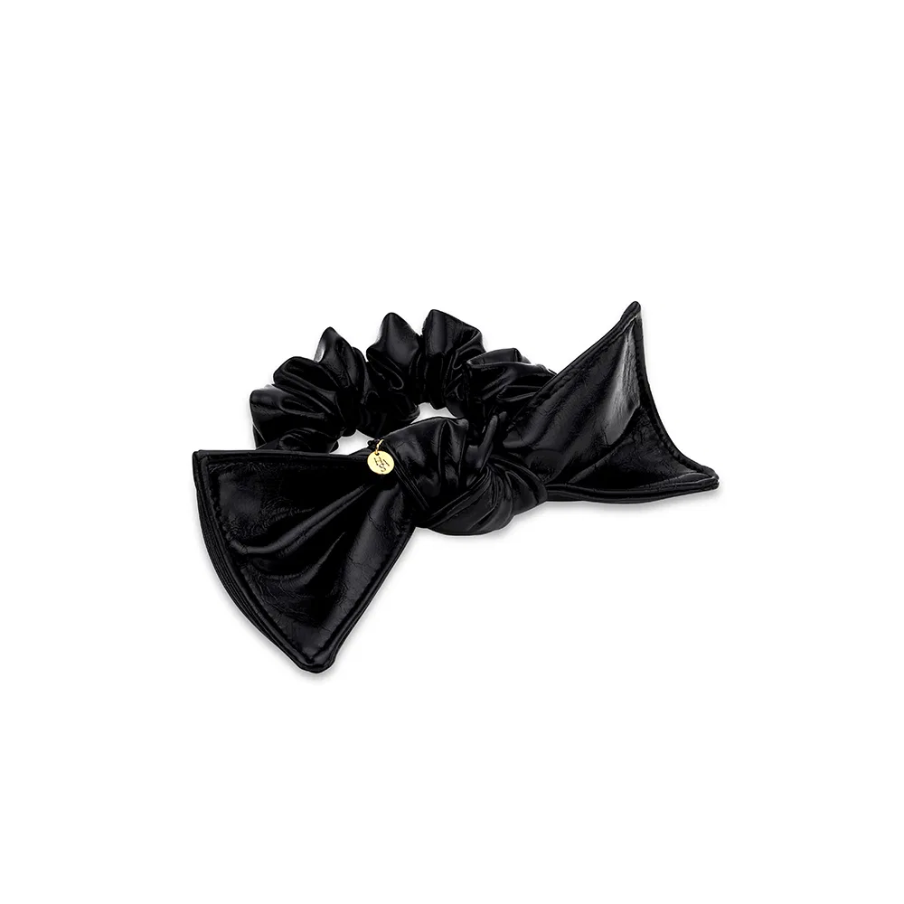 Заколка-бант HAS HON007 Leather Ribbon tie чёрный