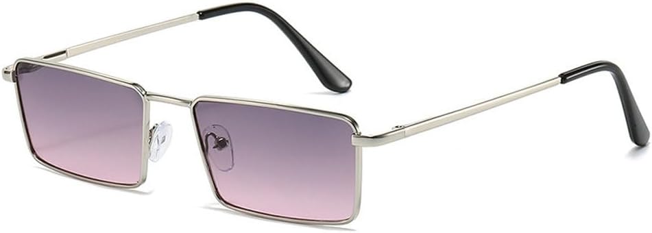 

Винтажные металлические маленькие солнцезащитные очки для мужчин и женщин в стиле ретро, ​​стильные солнцезащитные очки для женщин с защитой от УФ-излучения UV400 TKKTLLT, Silver-graypink