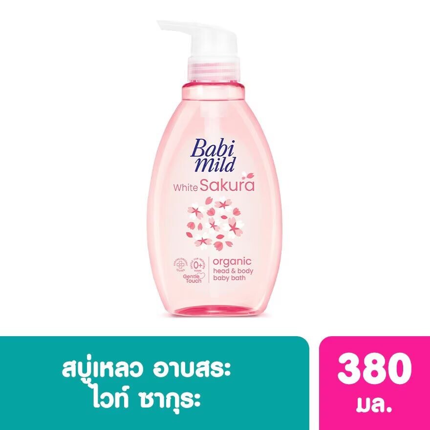 

Babimild Babi Mild Organic Детская ванночка для головы и тела Белая Сакура 380 мл. อาบน้ำ สระผม เด็ก, Pink